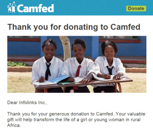 Campaign for Female Education Infolinks donation