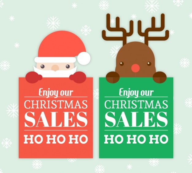 santa-claus-and-reindeer-banners-in-flat-design_23-2147585431
