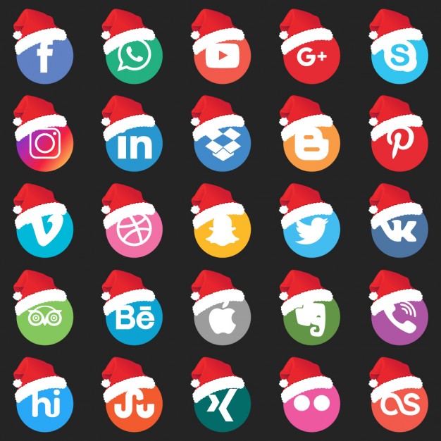 set-of-social-networking-icons-with-santa-claus-hat_1057-3219